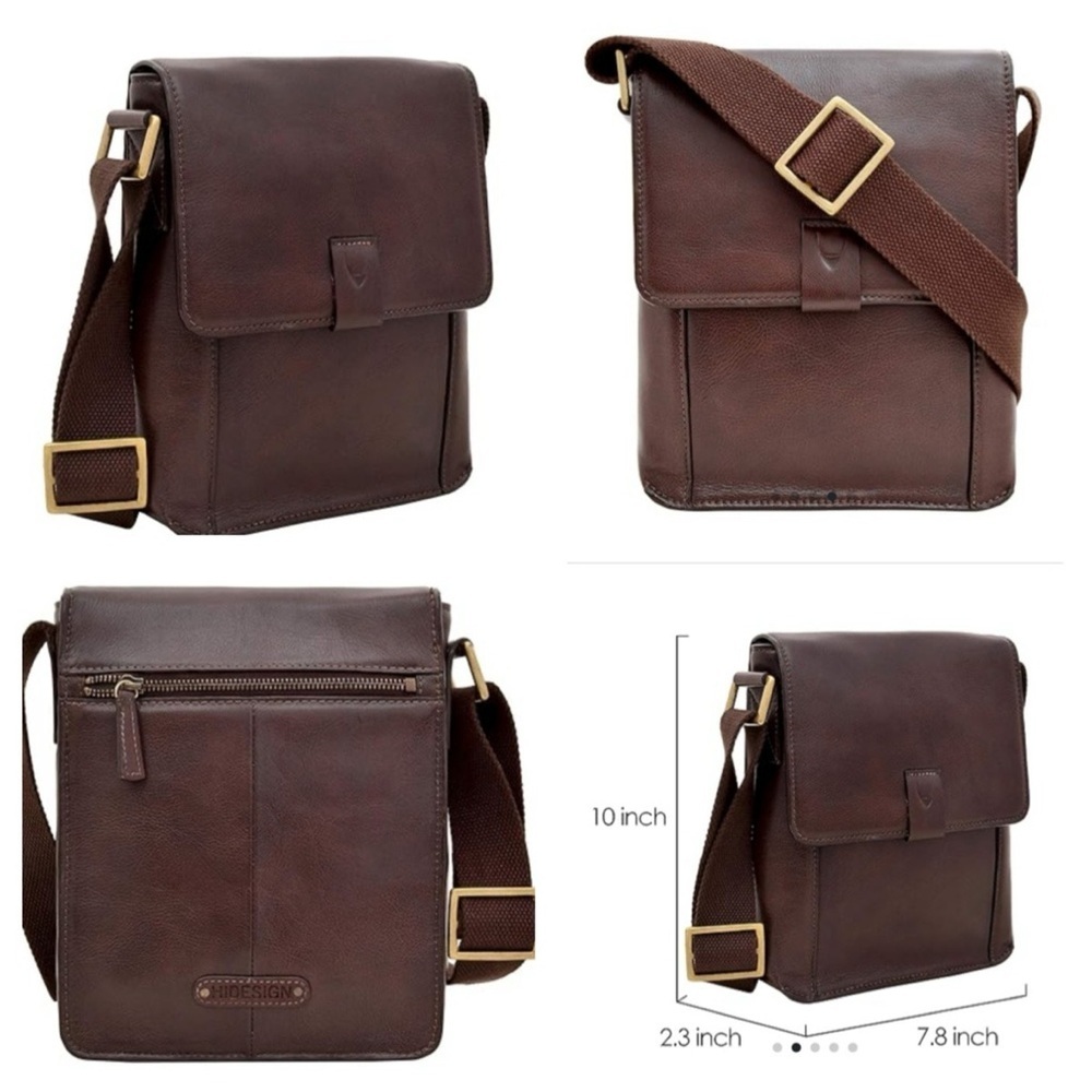 Hidesign Aiden Genuine Leather Crossbody Messenger Bag 10.5" iPad Bag